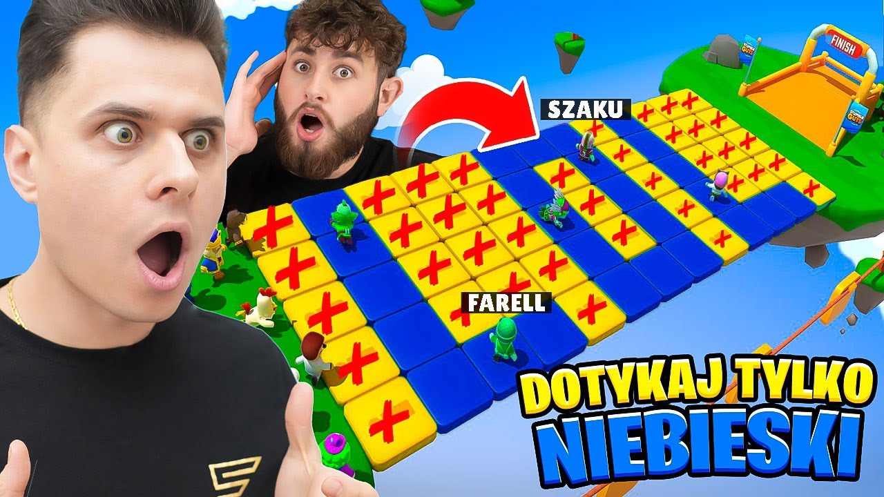 Dotykaj TYLKO NIEBIESKIEGO Koloru Challenge z Szakiem! Stumble Guys