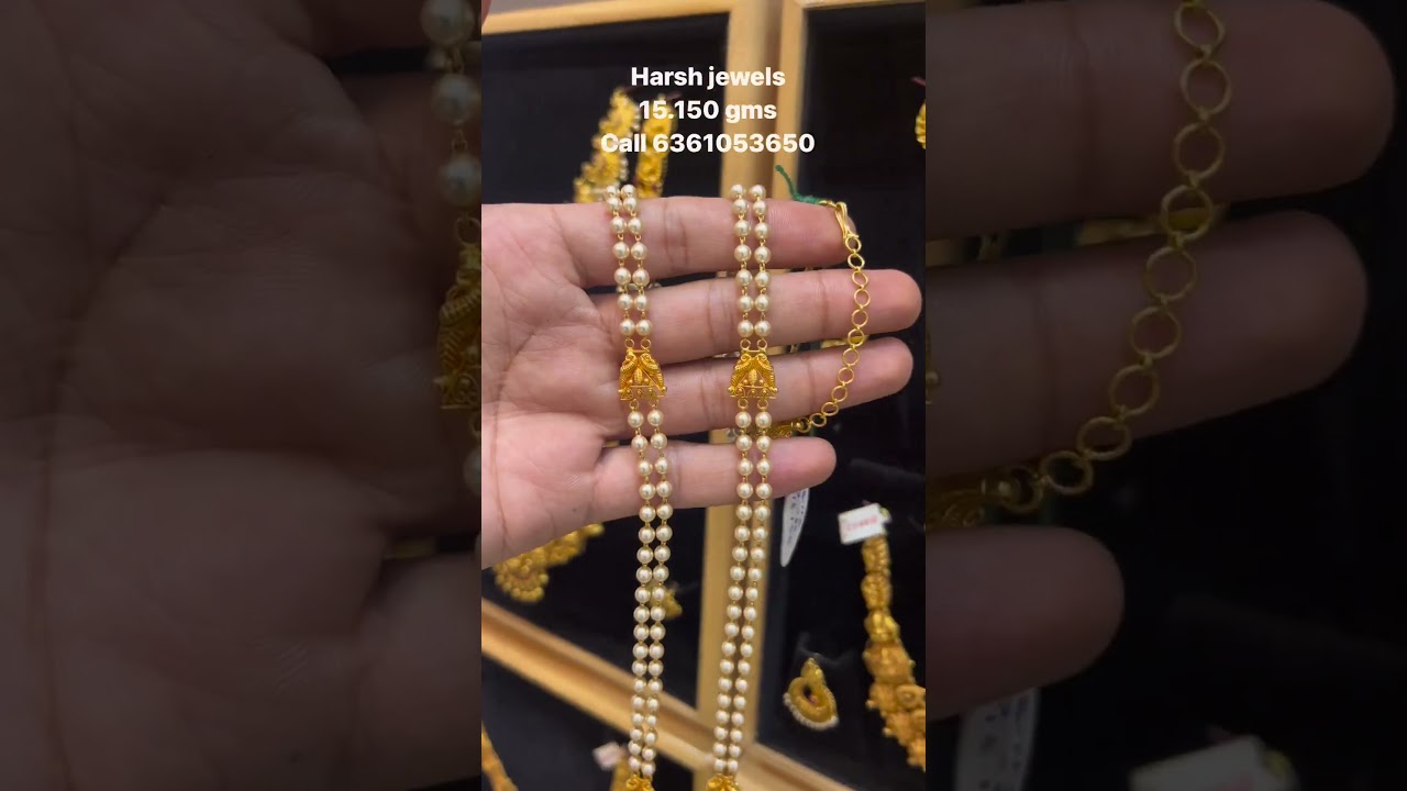 Pearl long necklace design for women 😍🪙 