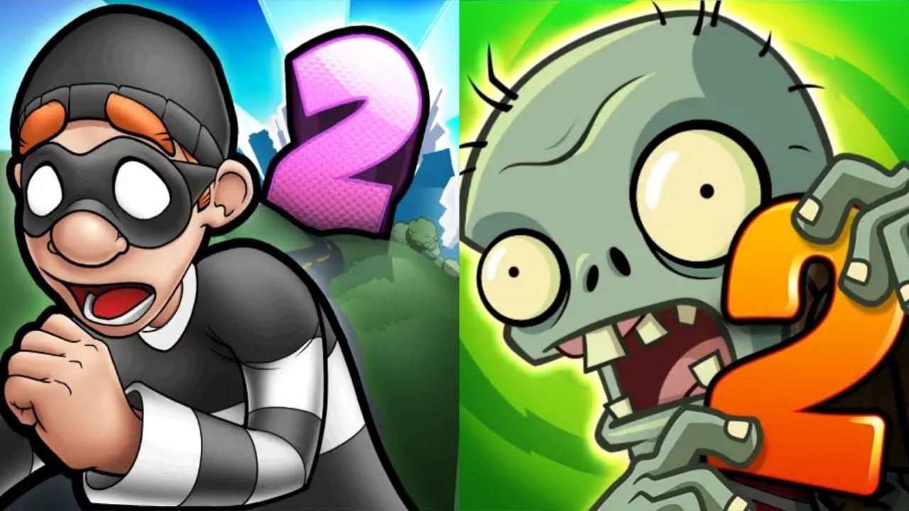 Robbery Bob 2 vs Plants Vs Zombies 2
