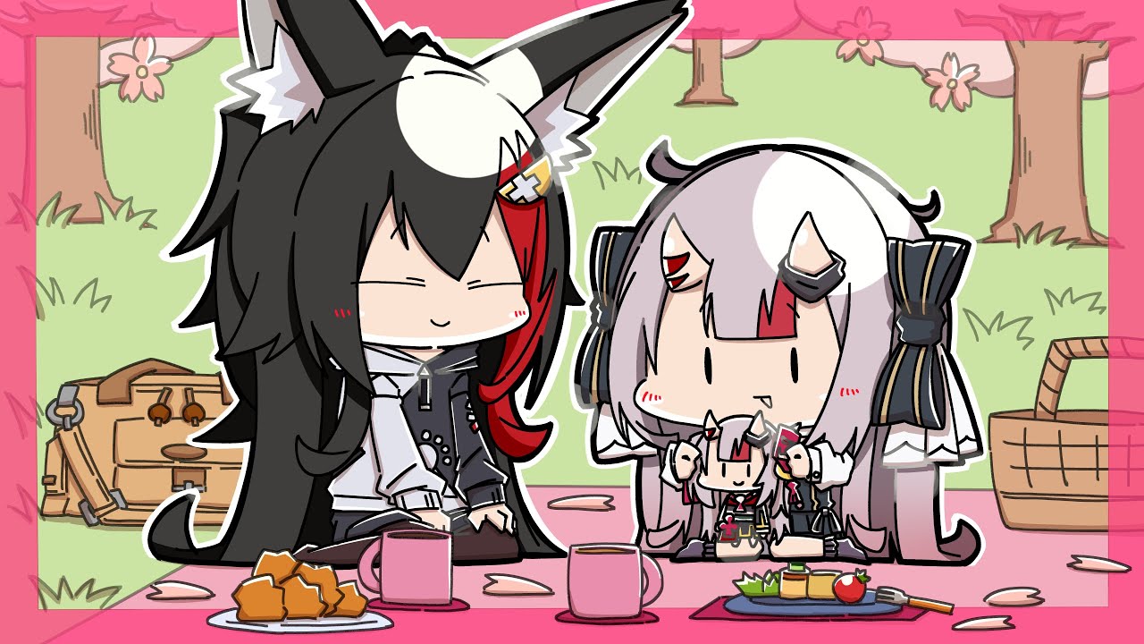 Mio brings her Ayame plush toy to the picnic.【Animated Hololive/Eng sub】【Ayame/Mio/Roboco/AkiRose】