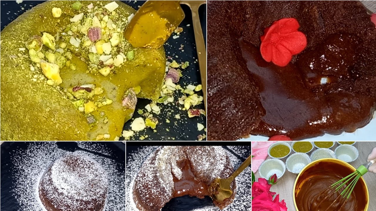 فوندون بنكهات مختلفة و بمكونات بسيطة/fondant au chocolat 🍫 au cœur coulant/fondant pistache
