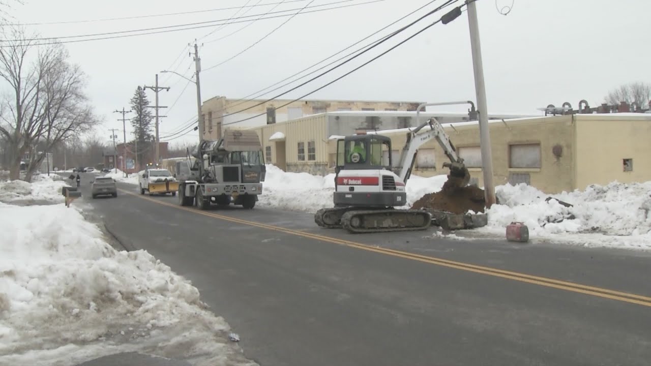 Mayfield officials respond to a water main break in a new location