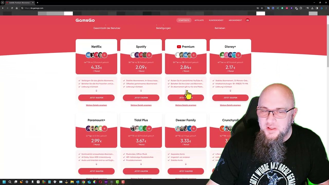 GamsGo, Günstig Streamen Netflix, Disney+, Spotify, Crunchyroll etc