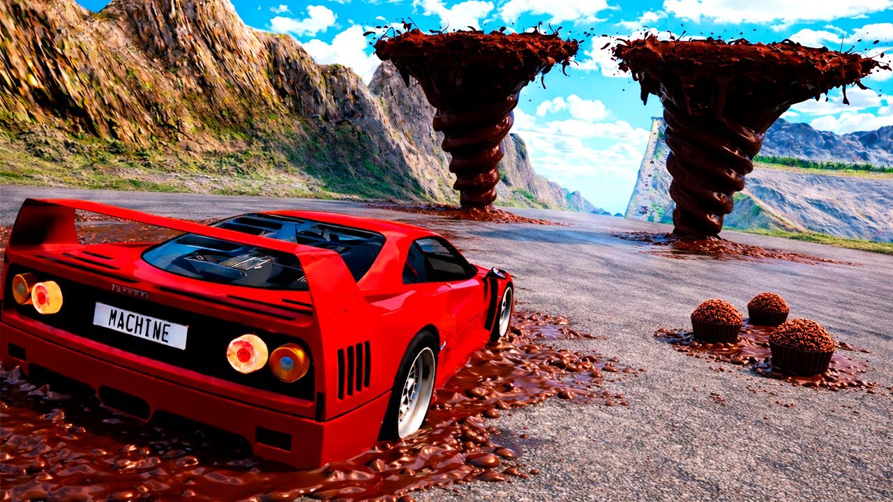 DESCENDO A LADEIRA IMPOSSIVEL DE CHOCOLATE NO BeamNG.drive!