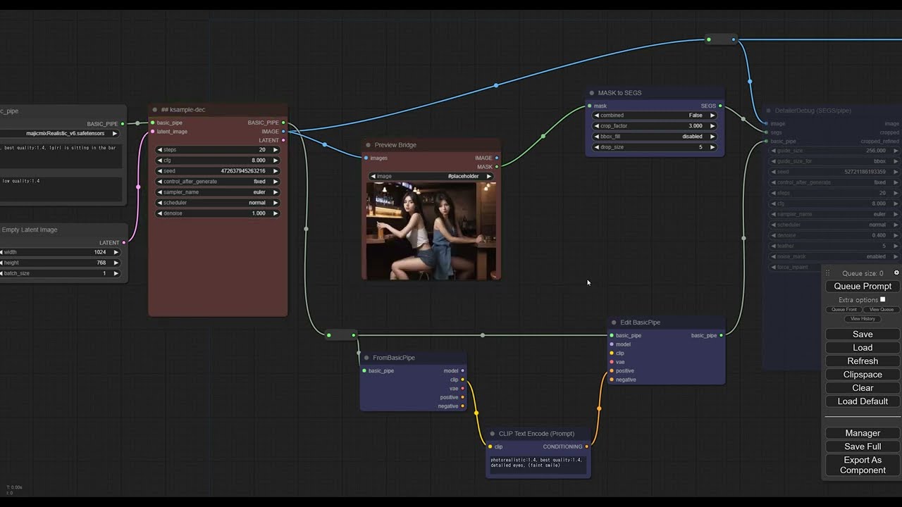 ComfyUI Impact Pack - Preview Bridge, SAM Editor