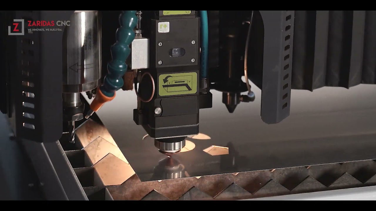 CNC Fiber Laser with CO2 Laser and Router Milling machine