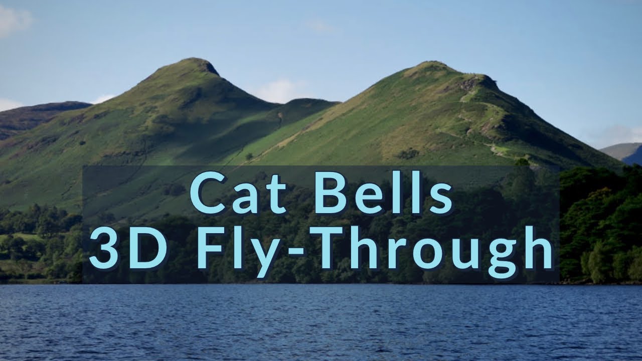 Hiking Cat Bells : 3D Aerial Fly-Through of the Route. Circular Lake District Walk.