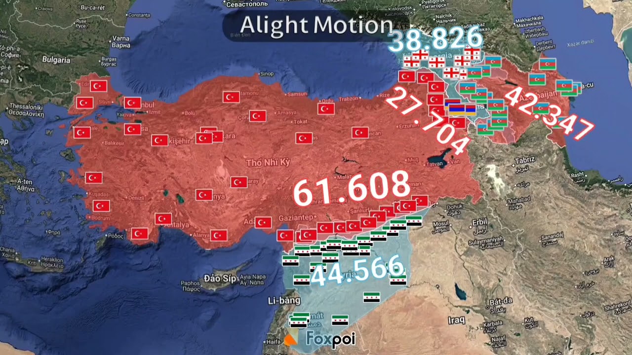 Turkey, Azerbaijan vs syria, armenia and georgia (alight motion)