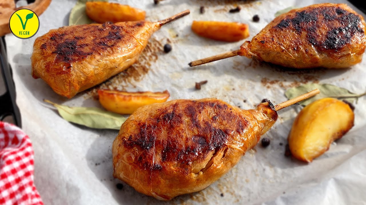 Omas vegane Gänsekeule mit Bratapfel-Soße