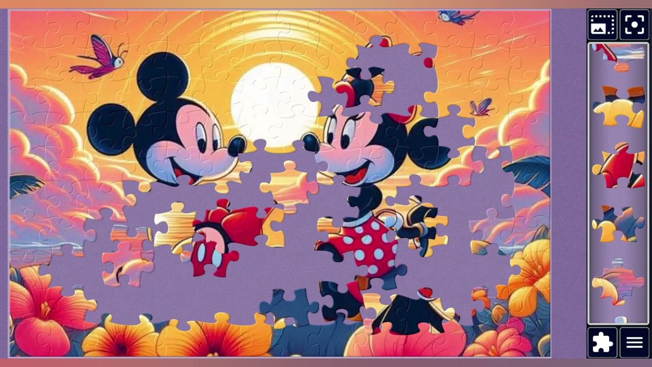 Mickey and Minnie mouse sunset Romantic Couple🐭🎀🐹🩷🌄✨️🪄//jigsaw puzzles🧩🧩//jigsaw puzzles journey🧩🧩//