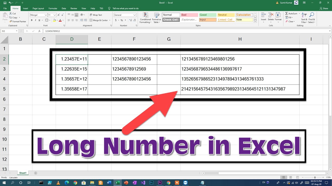 [SOLVED] How to type long digit number in Excel | How to type bank account number in excel...