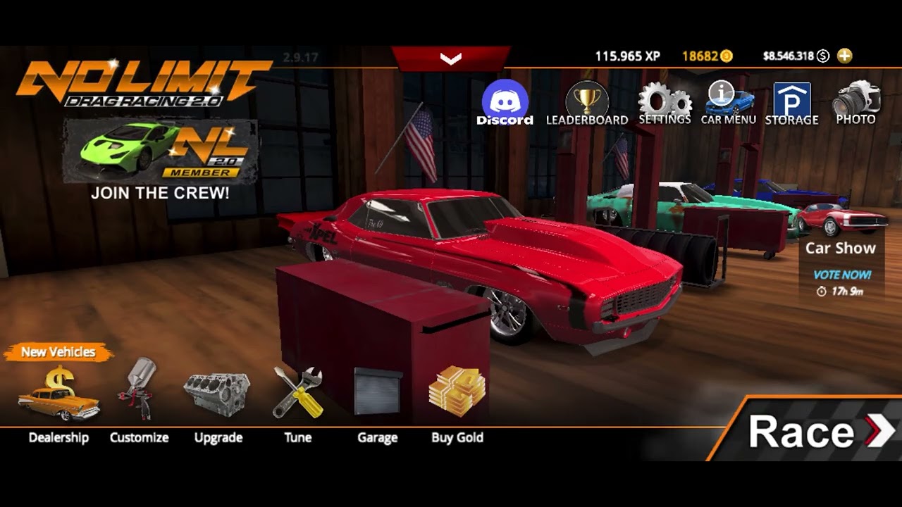 5.5 Camaro 69 Tune - No Limit Drag Racing 2