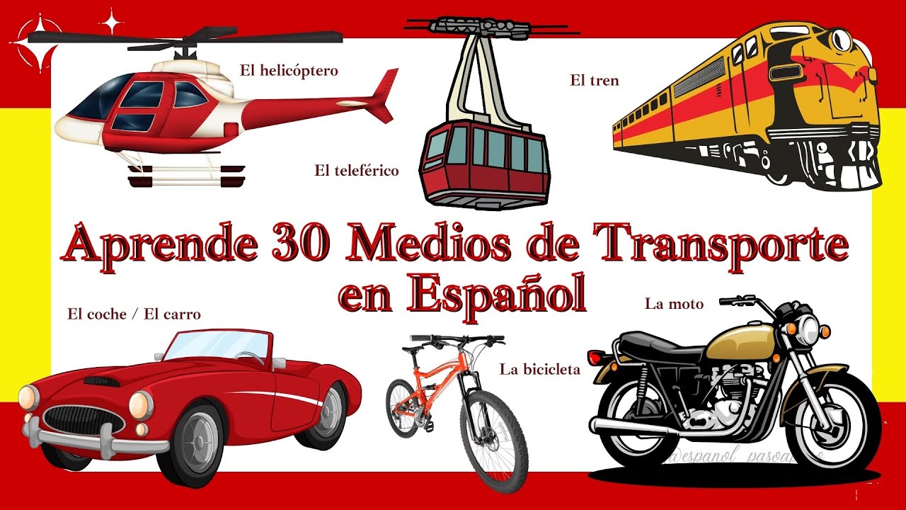 Aprende 30 Medios de Transporte en Español | Learn 30 Spanish Transportation Words