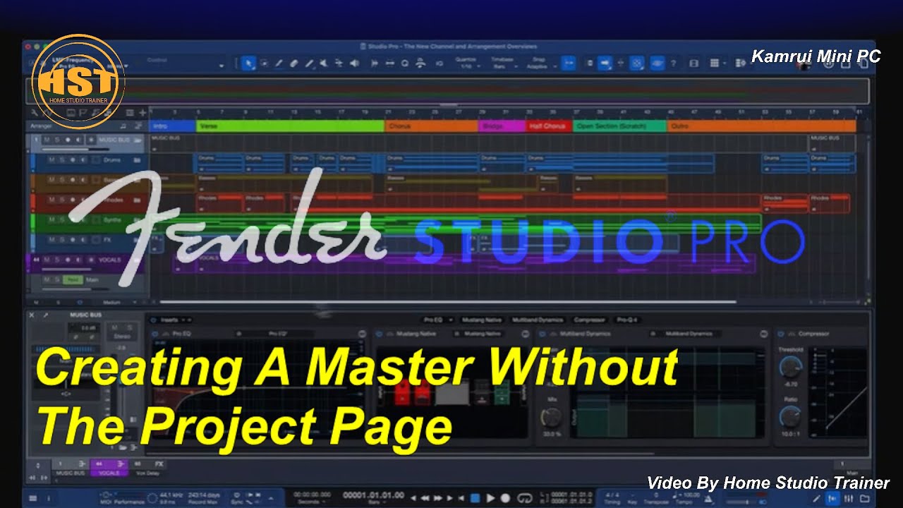 Создание мастер-копии без страницы проекта — Fender Studio Pro
