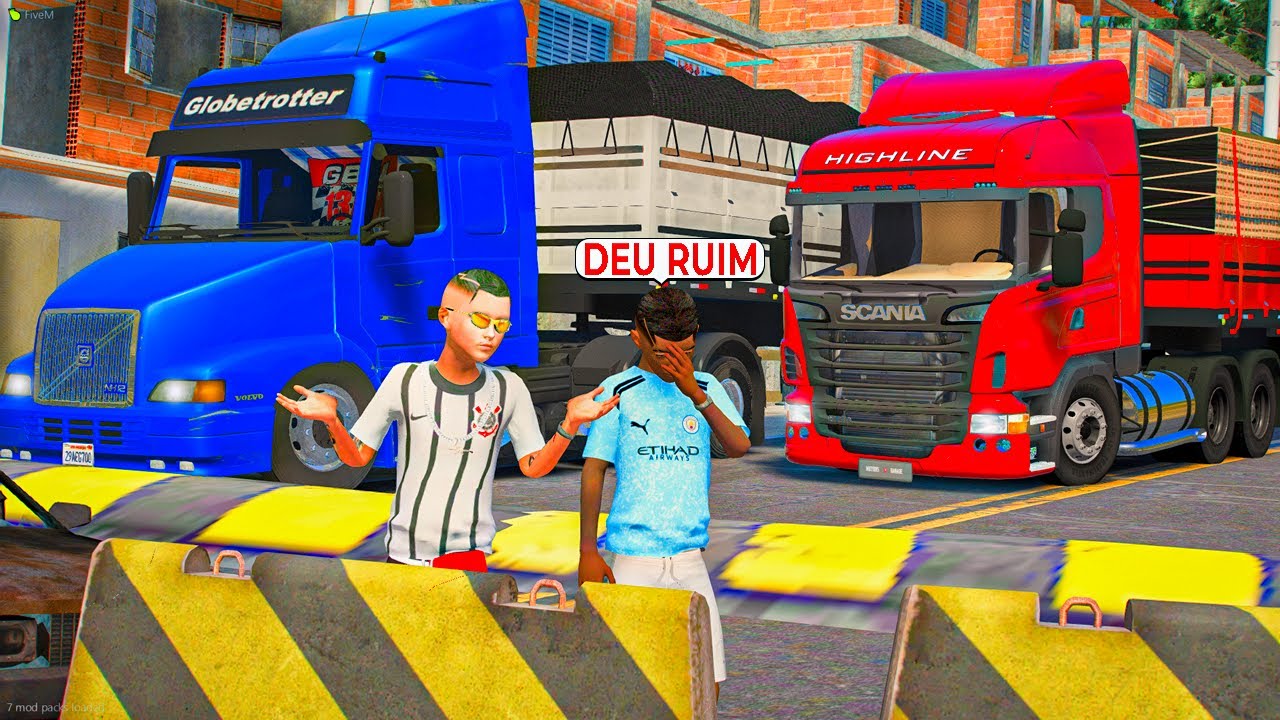 FICAMOS PRESOS NA FAVELA DA ROCINHA | GTA 5: VIDA DE CAMINHONEIRO #3