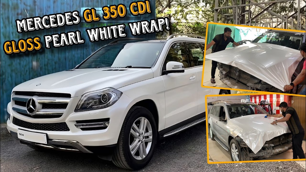 Gloss Pearl White Wrap on Mercedes GL 350 CDI 🔥 Luxury SUV Makeover #mercedes #automobile #carwrap