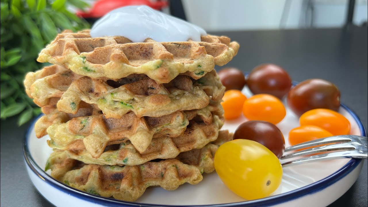 ZUCCHINI WAFFLES | Oat Flour Waffles | Gluten Free Waffles | Healthy Breakfast Idea