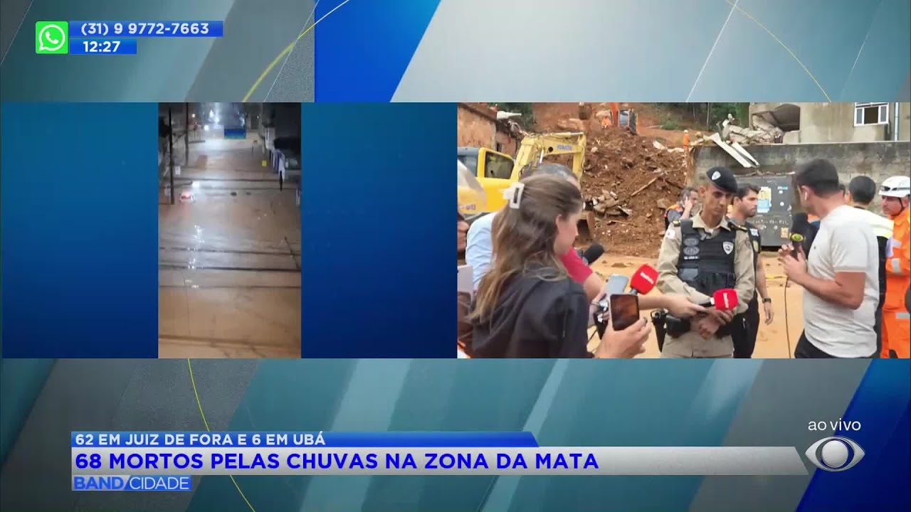 Chega a 68 mortos pelas chuvas na Zona da Mata, Juiz de Fora e Ubá