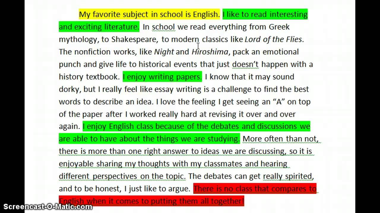 Writing a Perfect Paragraph