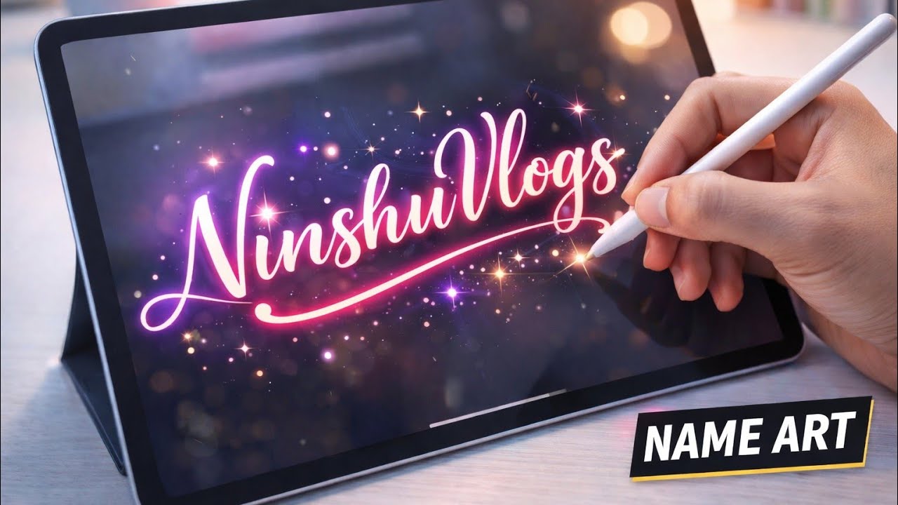 This Name Art on Tablet is So Satisfying ✨✍️ | NinshuVlogs