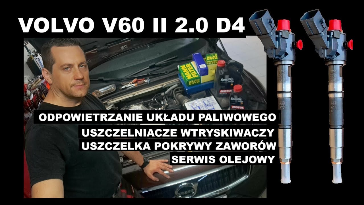 VOLVO V60 2.0 D4 WTRYSKIWACZE, USUWANIE WYCIEK&Oacute;W OLEJU, SERWIS OLEJOWY.