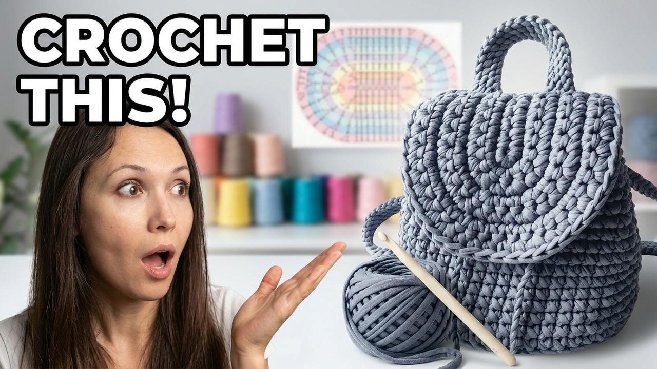ИДЕАЛЬНЫЙ рюкзак крючком из трикотажной пряжи! Рюкзак-мечта за ОДИН ВЕЧЕР! 😍 Полный разбор от А до Я