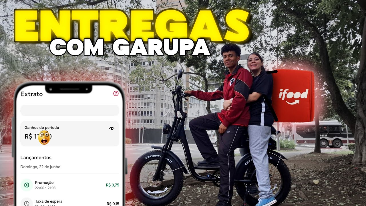 ENTREGAS DE BIKE PELO IFOOD COM MINHA NAMORADA NA GARUPA | DEU BOM???