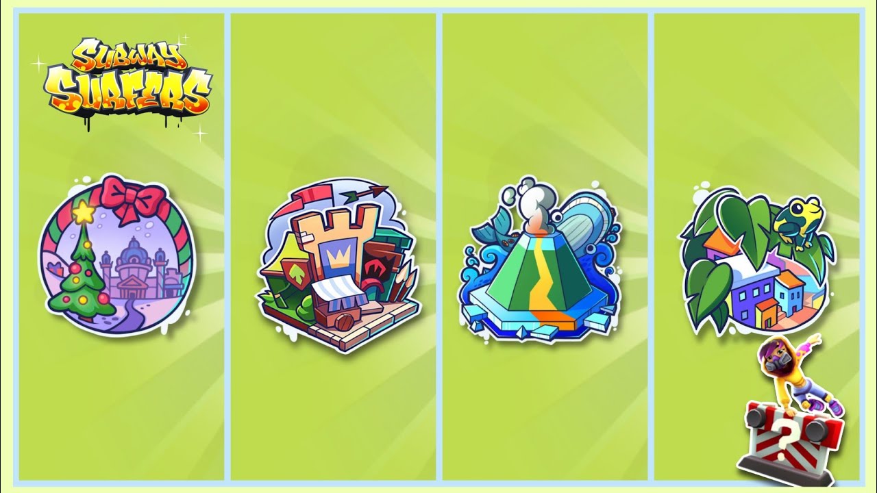 SUBWAY SURFERS 4 DIFERENT CITIES IN MYSTERY HURDLES CHALLENGE