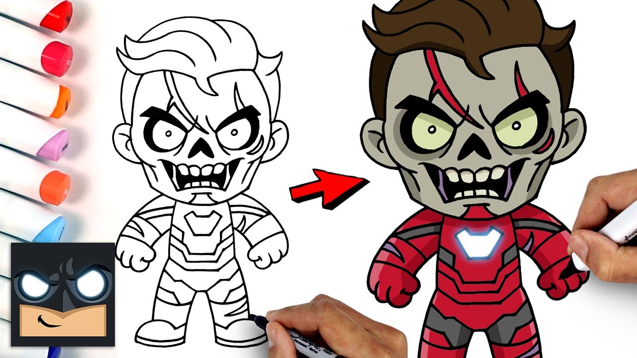 How To Draw Zombie Ironman | What If? (Draw + Color)