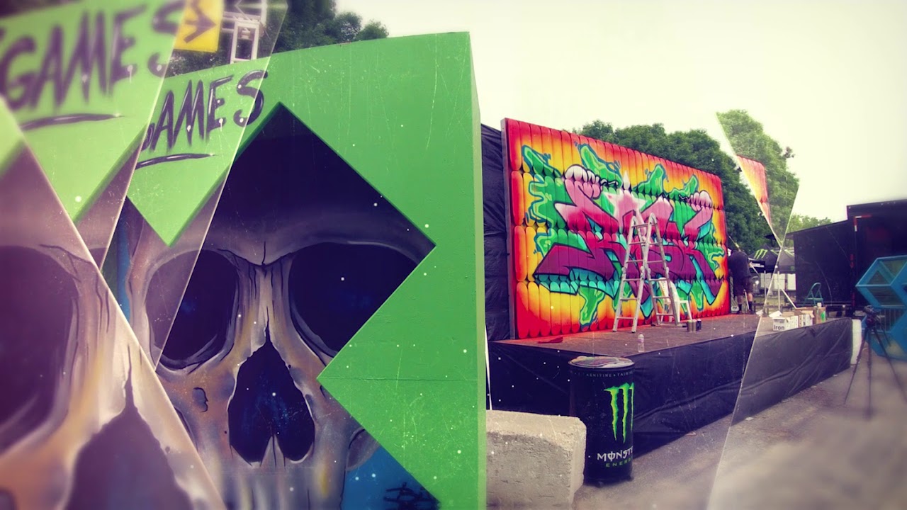 Risk vs X Games Graffiti mural &ndash; Live at Soundset Festival