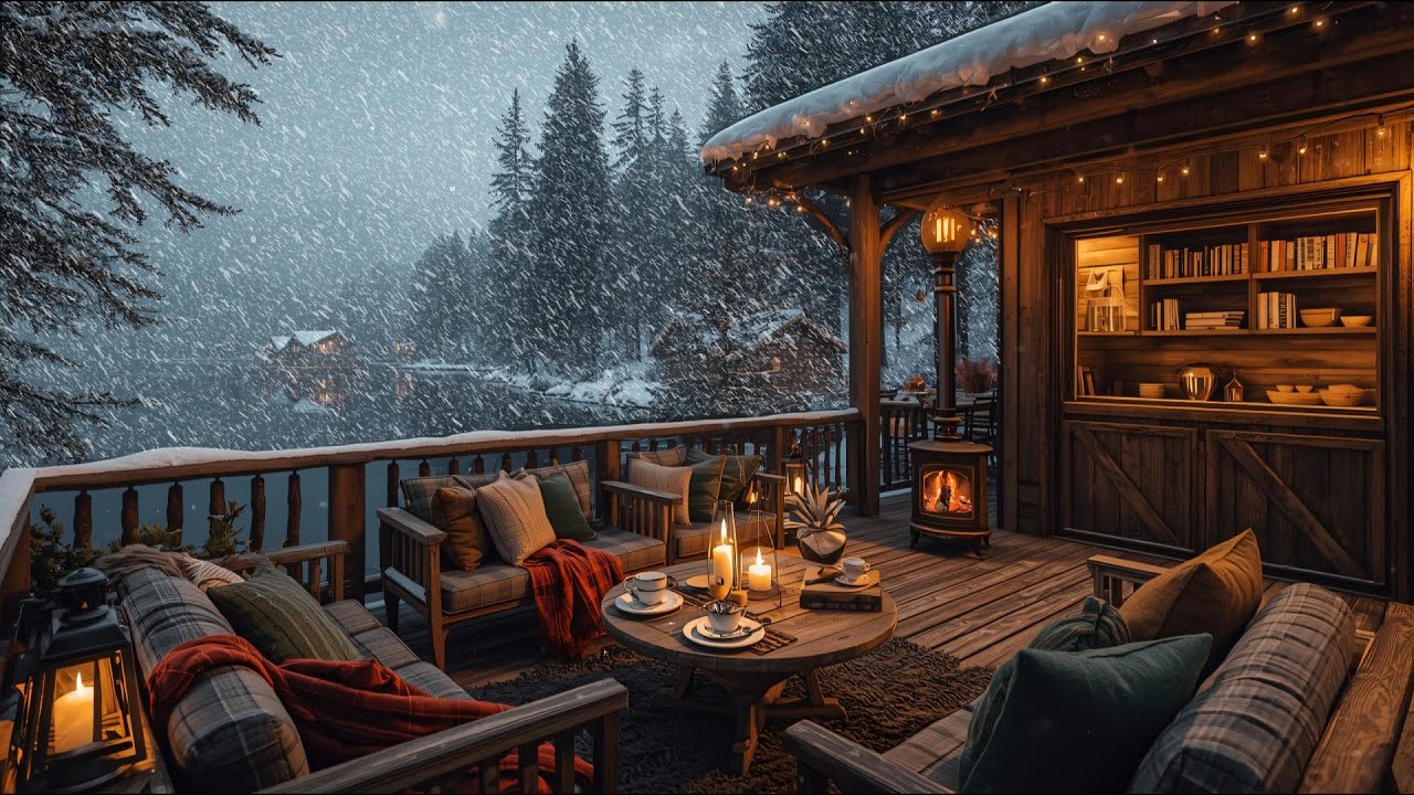 ❄️ Cozy Winter Coffee Shop ☕ Ambience & Jazz Relaxing Music ⛄ Warm Jazz Instrumental Music for Work