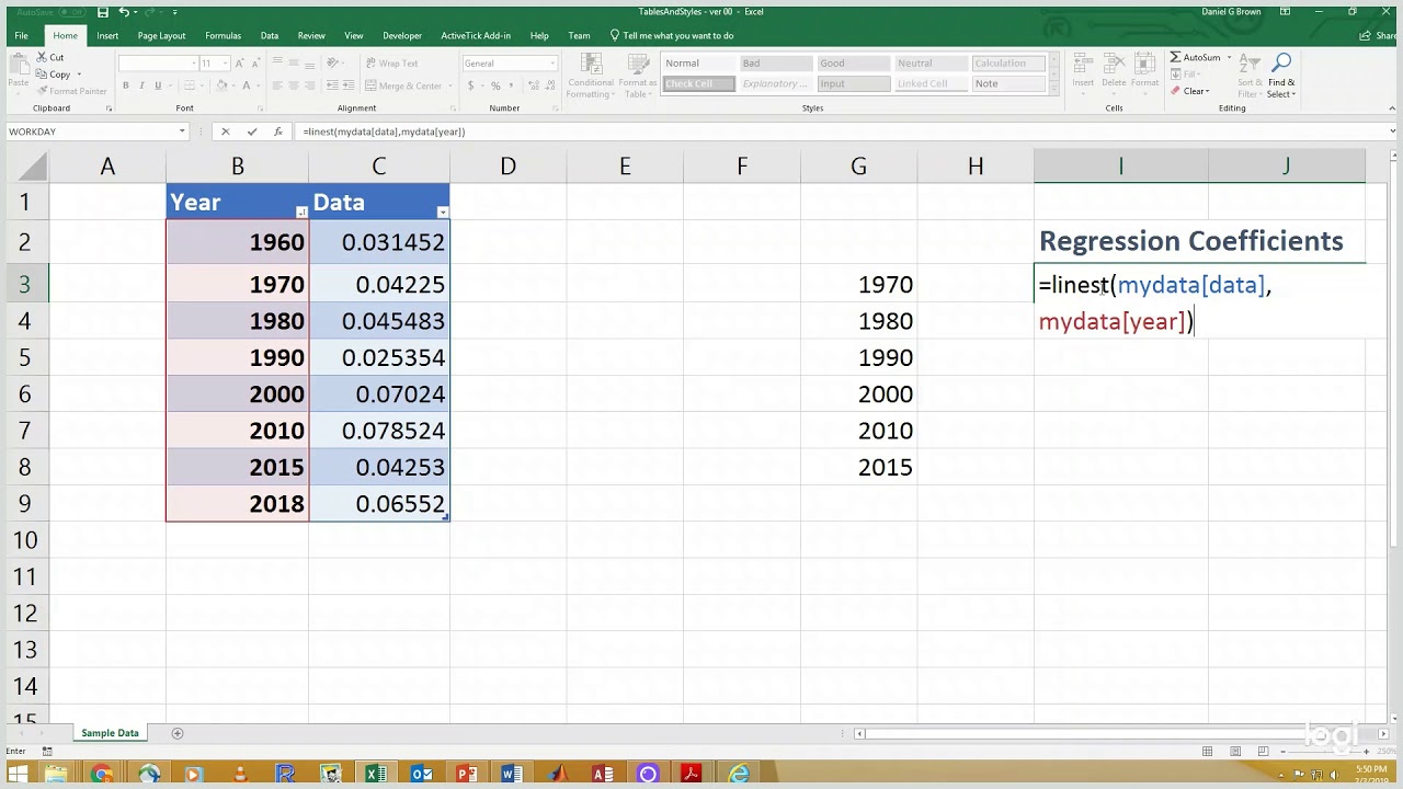 Excel Table: Structured References