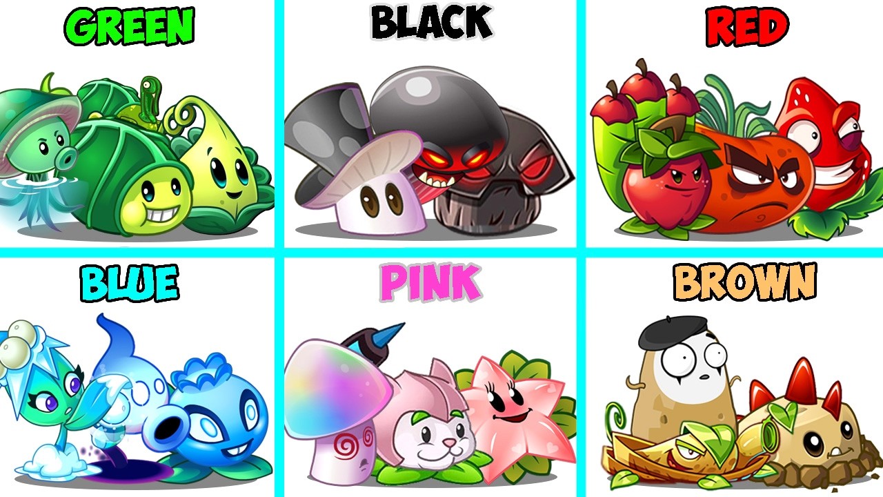 Random 20 Team COLORFUL Plants Battlez - Who Will Win? - PvZ 2 Team Plant vs Team Plant