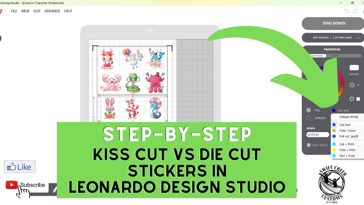 How to Setup a Kiss Cut vs Die Cut on Stickers for Siser Juliet & Romeo