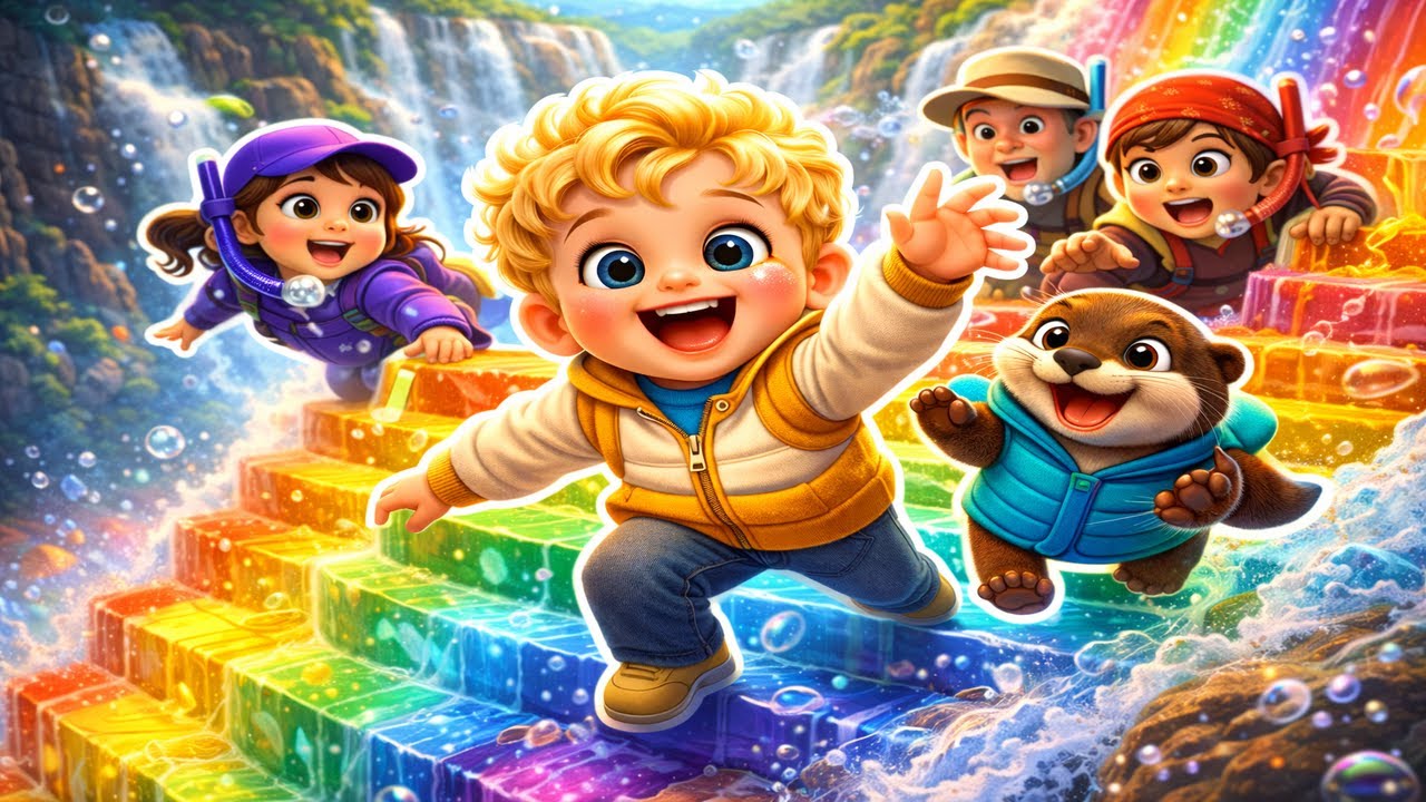 The Waterfall Rainbow Climb – Telo & Milo’s Magical Rainbow Adventure 🌈💦✨