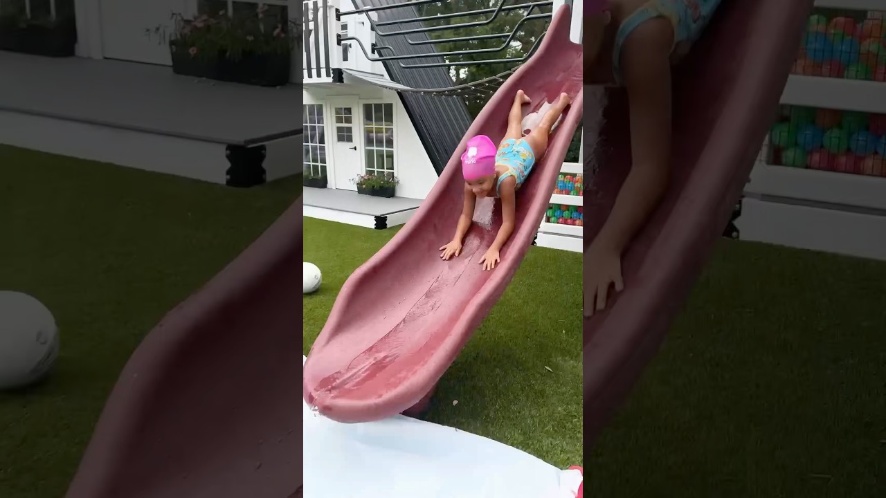 Backyard Slip-n-slide straight to the pool!