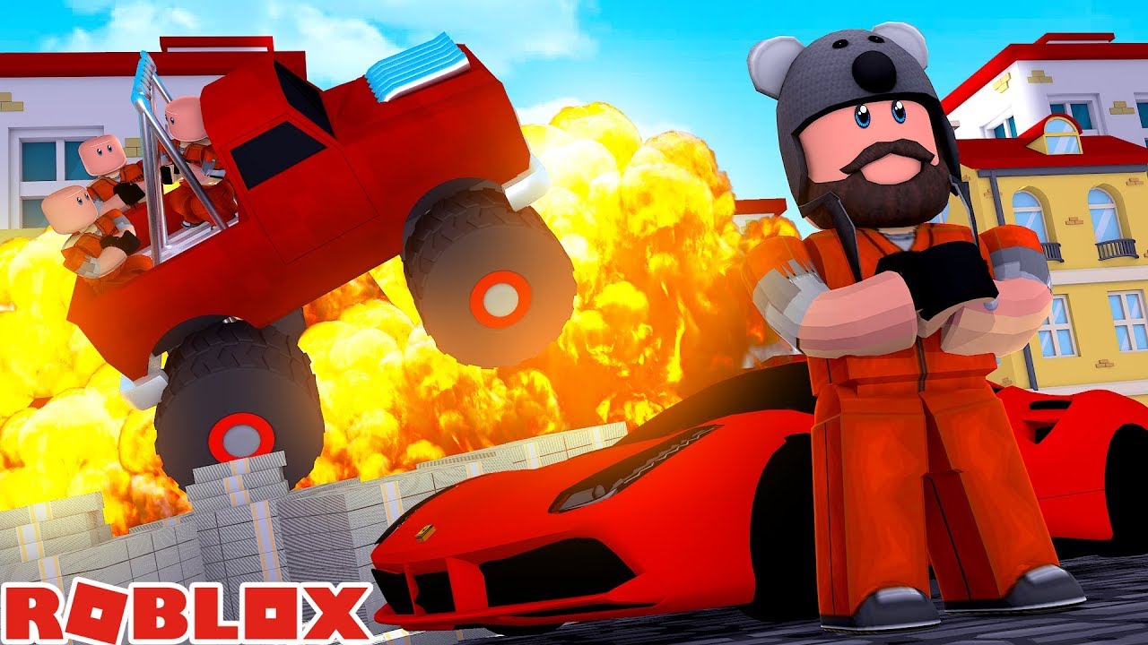 FERRARI + 6 CRIMINALS IN MY MONSTER TRUCK!! | Jailbreak | ROBLOX