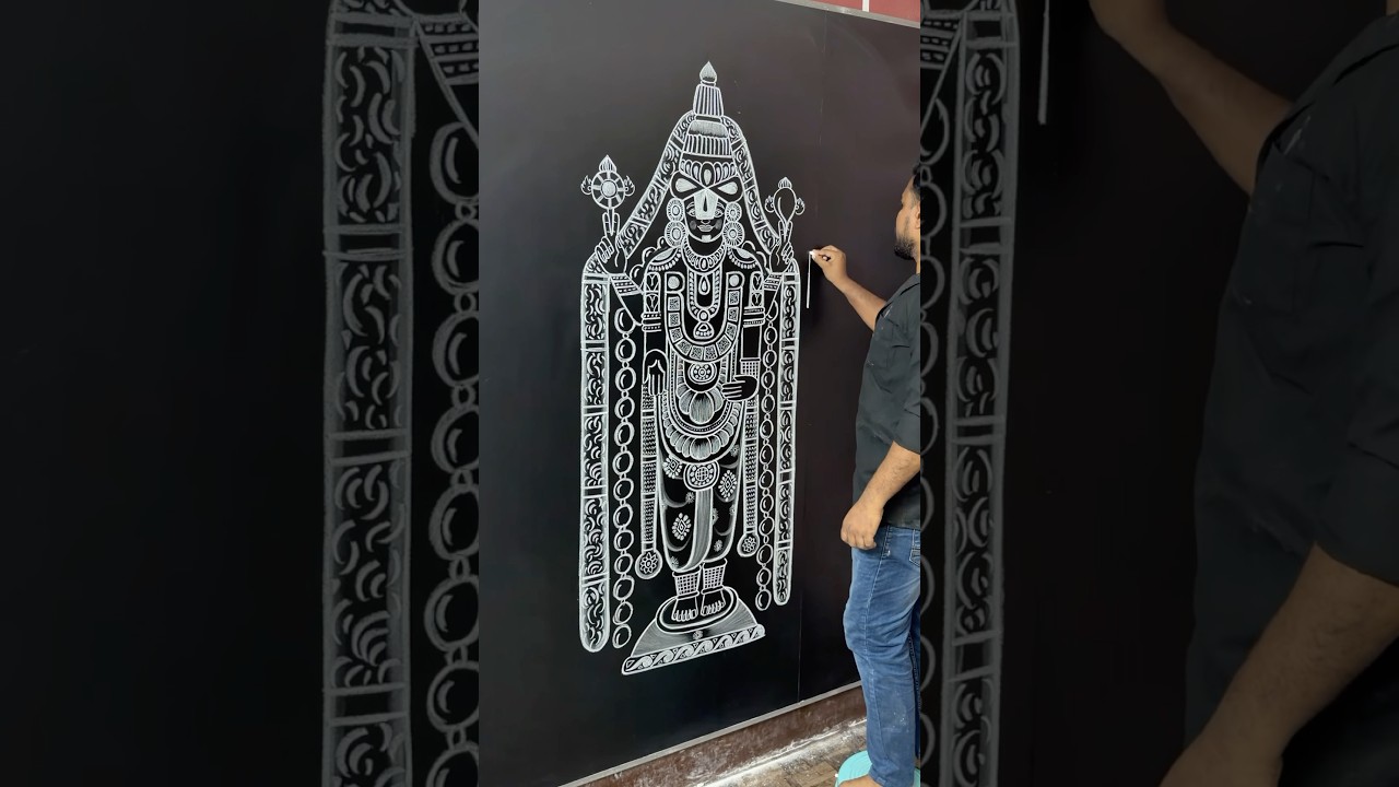 Beautiful Venkateshwara Swamy Drawing #shorts