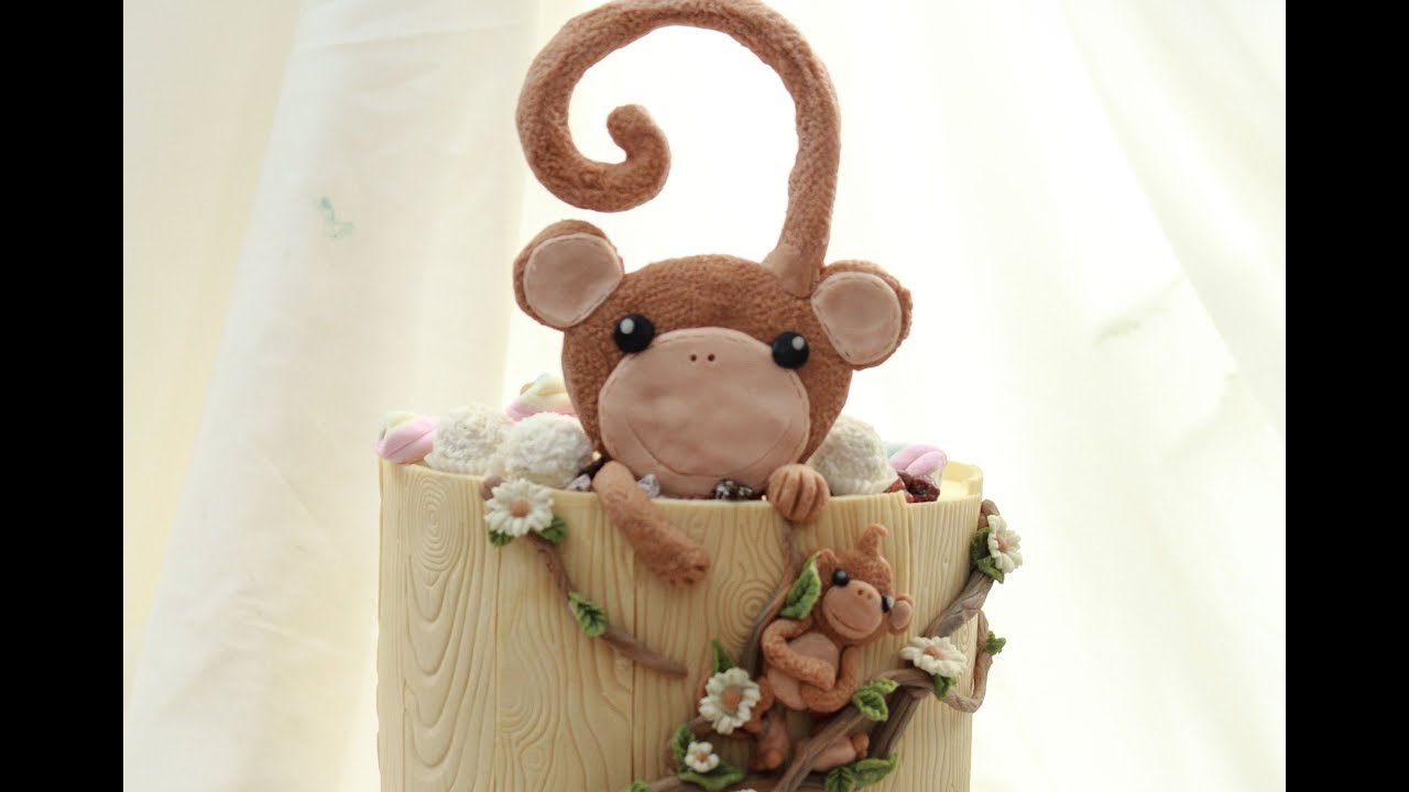 How to make MONKEY CAKE ٩(͡๏̮͡๏)۶ with MODELING CHOCOLATE | MeNgheHomemade