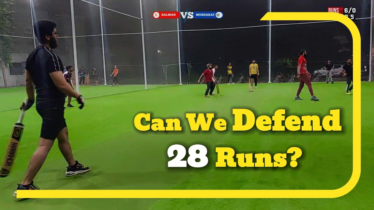 Intense Indoor Cricket Match | Defending 28 Runs | Short Highlights #cricket #indoorcric