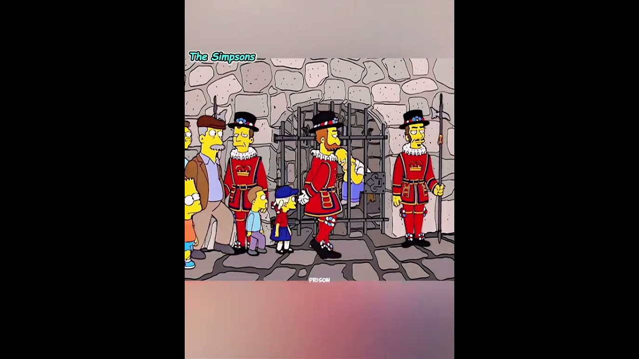 Homer knocks over the Queen's carriage and is thrown in jail #anime #animerecap #TheSimpsons