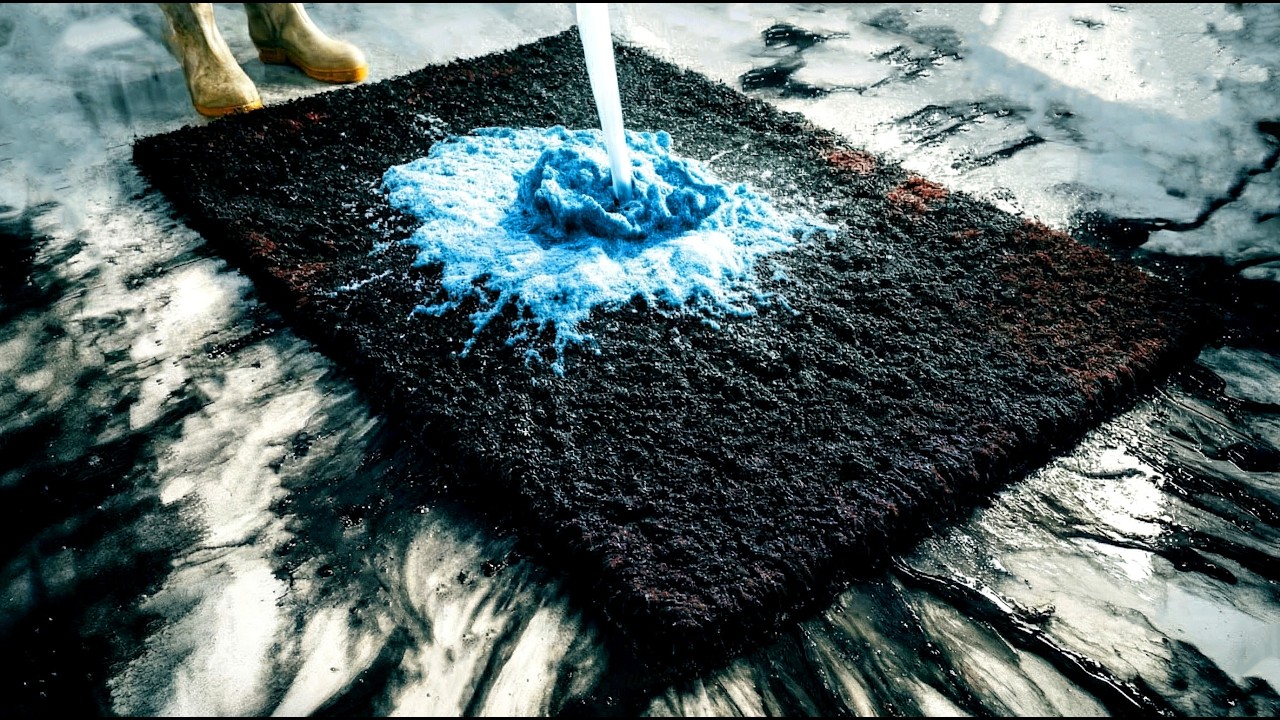 Buried Beauty Restored – Rug’s Hidden Glow Emerges in Deep Clean ASMR Satisfaction
