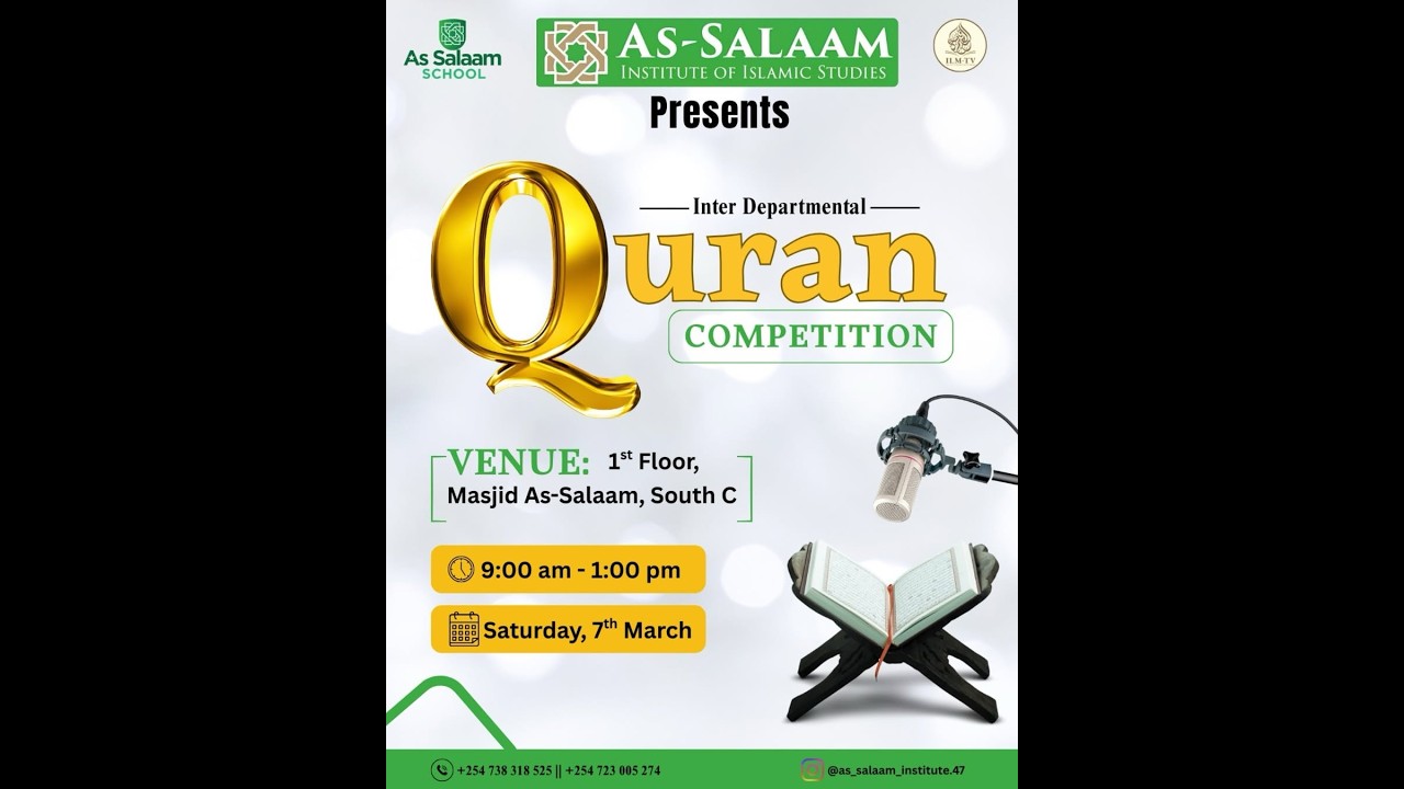 🔴 QURAN COMPETITION || AS-SALAAM INSTITUTE OF ISLAMIC STUDIES