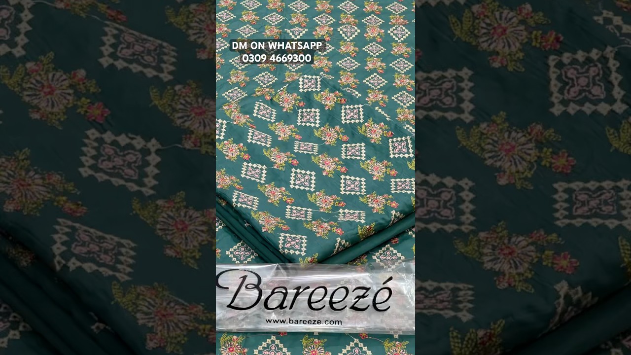 Bareeze 2 piece unstitch embroidery #shorts