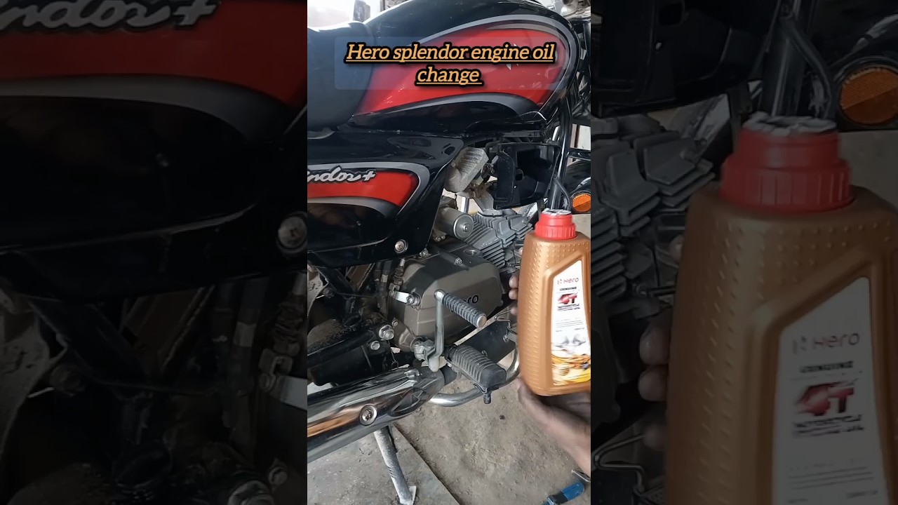 Hero splendor plus bs6 engine oil change 