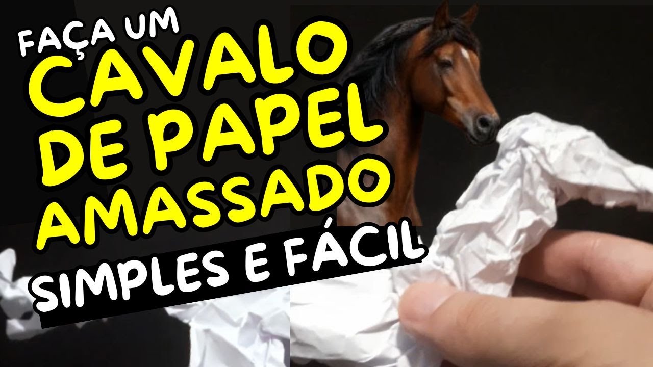 Boneco de papel amassado como fazer um CAVALO de forma simples e fácil PASSO a PASSO
