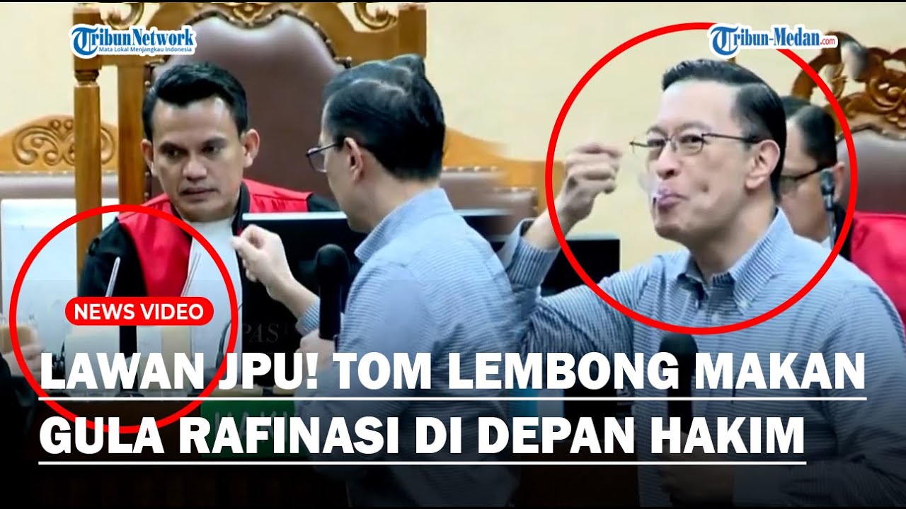 LAWAN JPU! TOM Lembong Buktikan Langsung Makan Gula Rafinasi di Depan Majelis Hakim