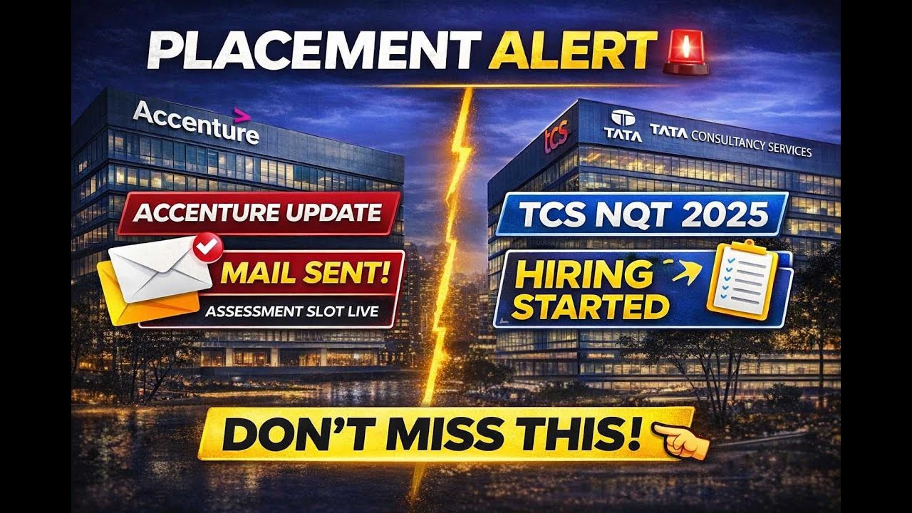Big Hiring Update 🚨 Accenture Assessment Slot + TCS NQT Form Out (2025 Batch)