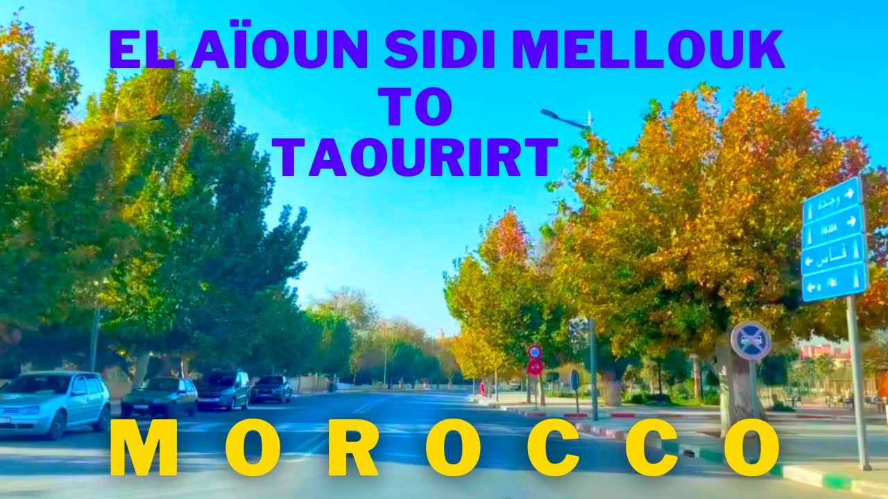 Driving from El Aïoun Sidi Mellouk to Taourirt Morocco 🇲🇦 December 2024 | video music Person walking