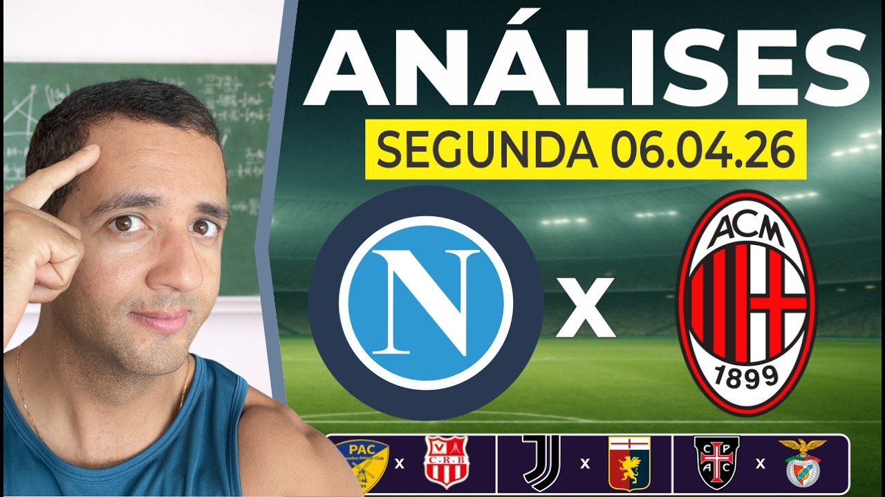 PALPITES DE FUTEBOL PARA HOJE DIA 06/04/2026 NAPOLI x MILAN + BILHETE PRONTO